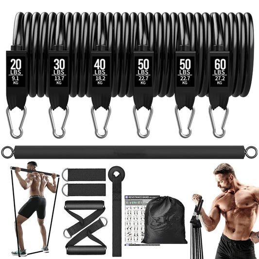 Workout Bar Fitness Resistance Bands Set 250-300lbs